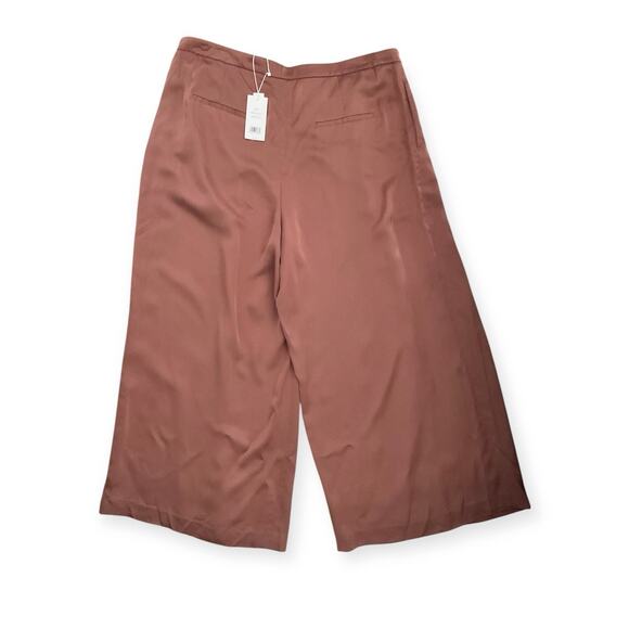 VINCE Satin Silky Luxurious Gold Rose XL Wide Leg Pants Office Party Evening - Picture 5 of 14